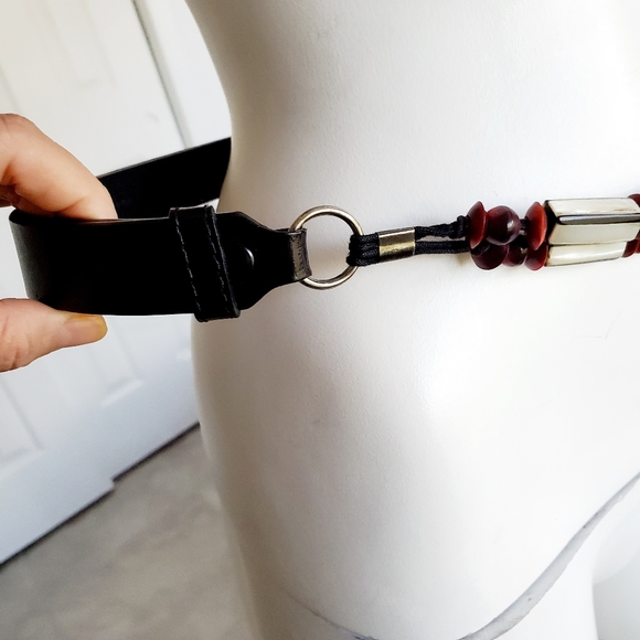 CHICOS black leather belt M/L - Picture 3 of 9